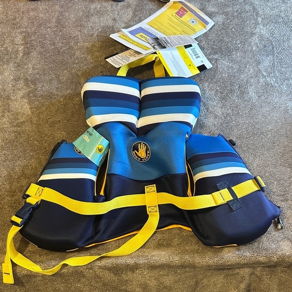 Body Glove Kids Swim Vest‎ - Blue and Yellow Stripes NWT - Picture 4 of 5